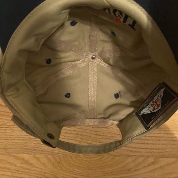 Vintage Megavolt Strapback Tan Hat Electrocycles Disney Darkwing Duck Tan Blue - Picture 9 of 10